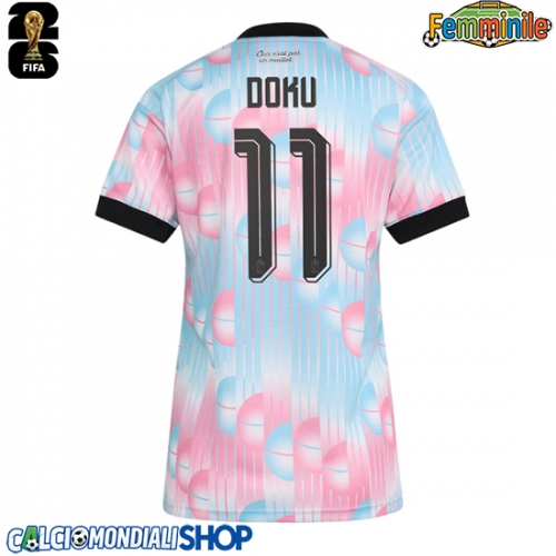 Maglie da calcio Belgio Jeremy Doku #11 Seconda Maglia Femminile Mondiali 2026  Manica Corta